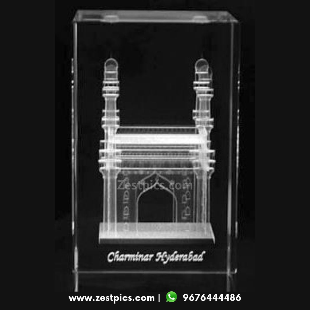 Hyderabad Charminar 3D Crystal Memento