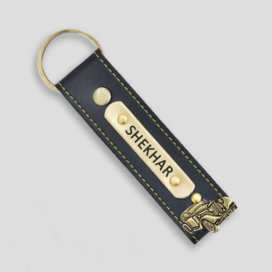 Personalised Leather Keychain (Black)