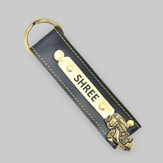 Personalised Leather Keychain (Grey)