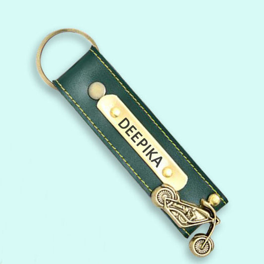 Personalised Leather Keychain (Olive)