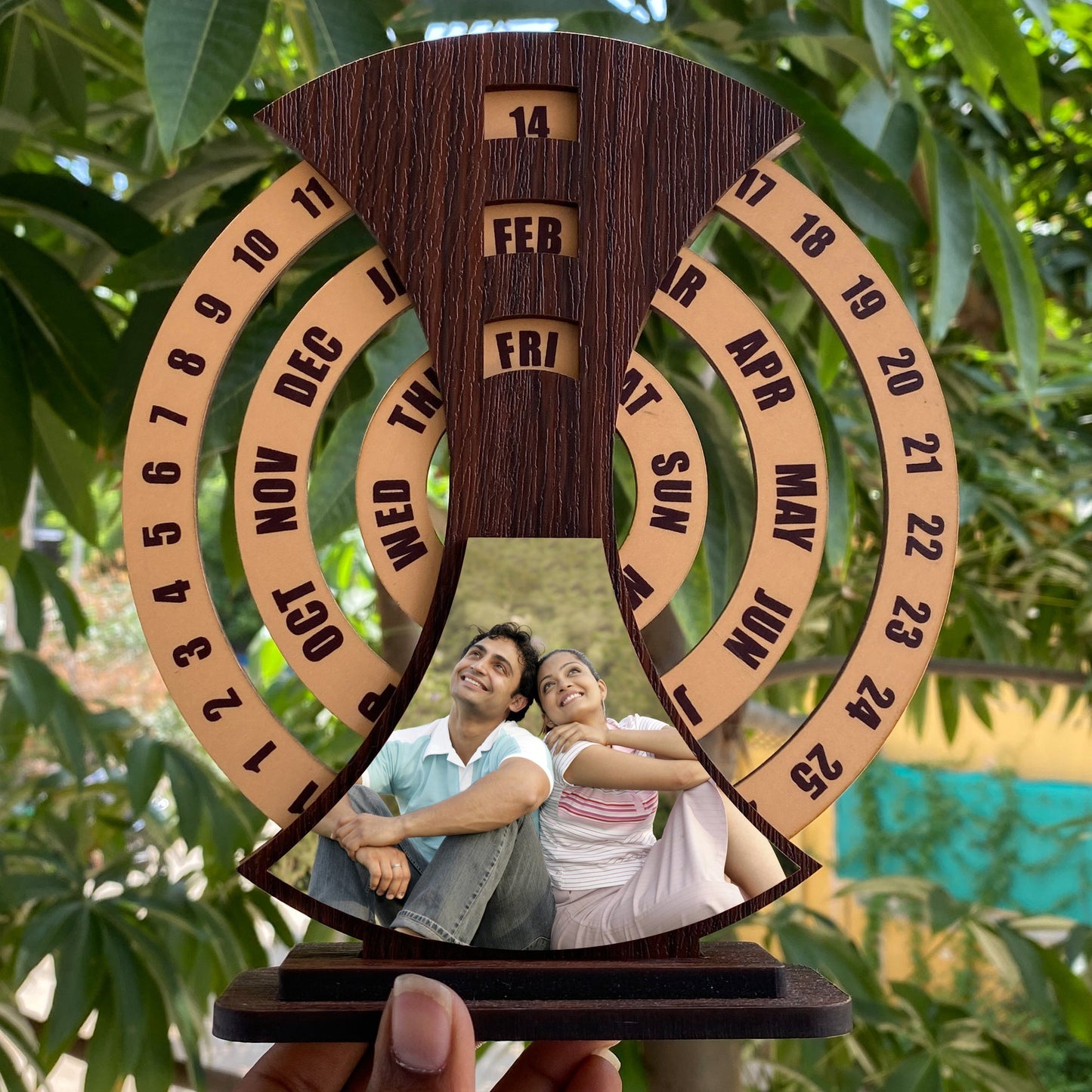 Wooden Perpetual Photo Calendar