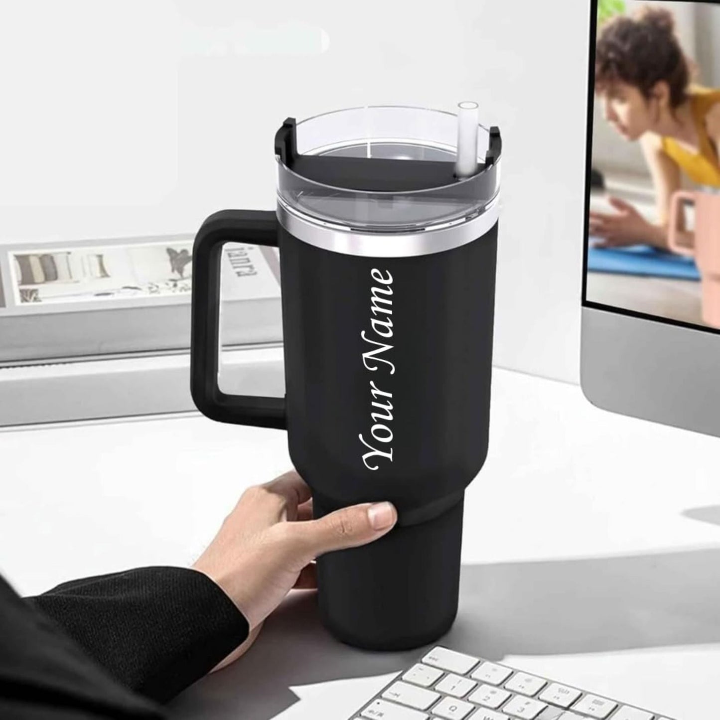 Personalised Stanley Travel Mug – 900ML & 1200ML – With Steel Straw