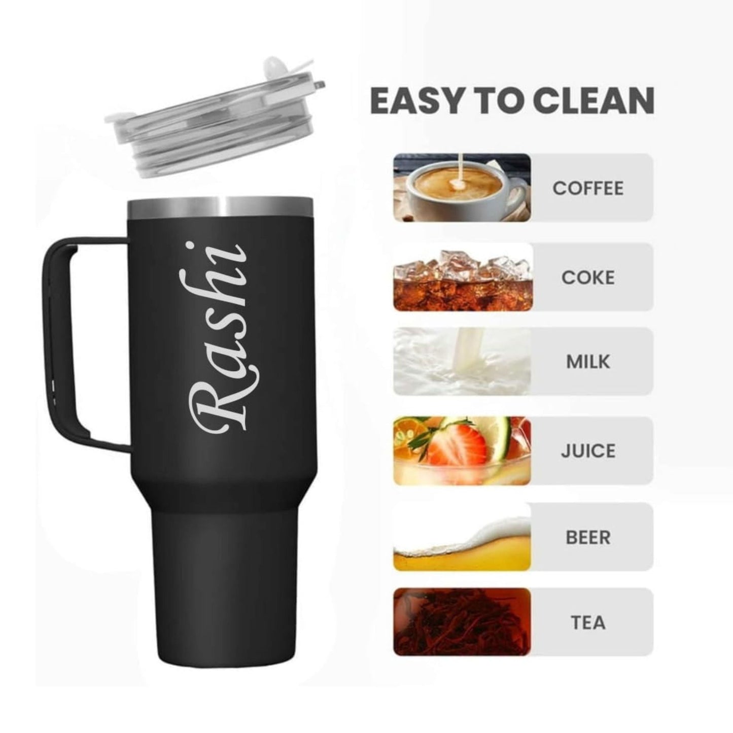 Personalised Stanley Travel Mug – 900ML & 1200ML – With Steel Straw