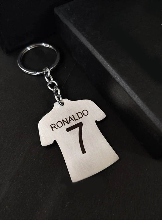 Personalized Jersey T-Shirt Steel Keychain – Custom Name & Number | IPL Keychains