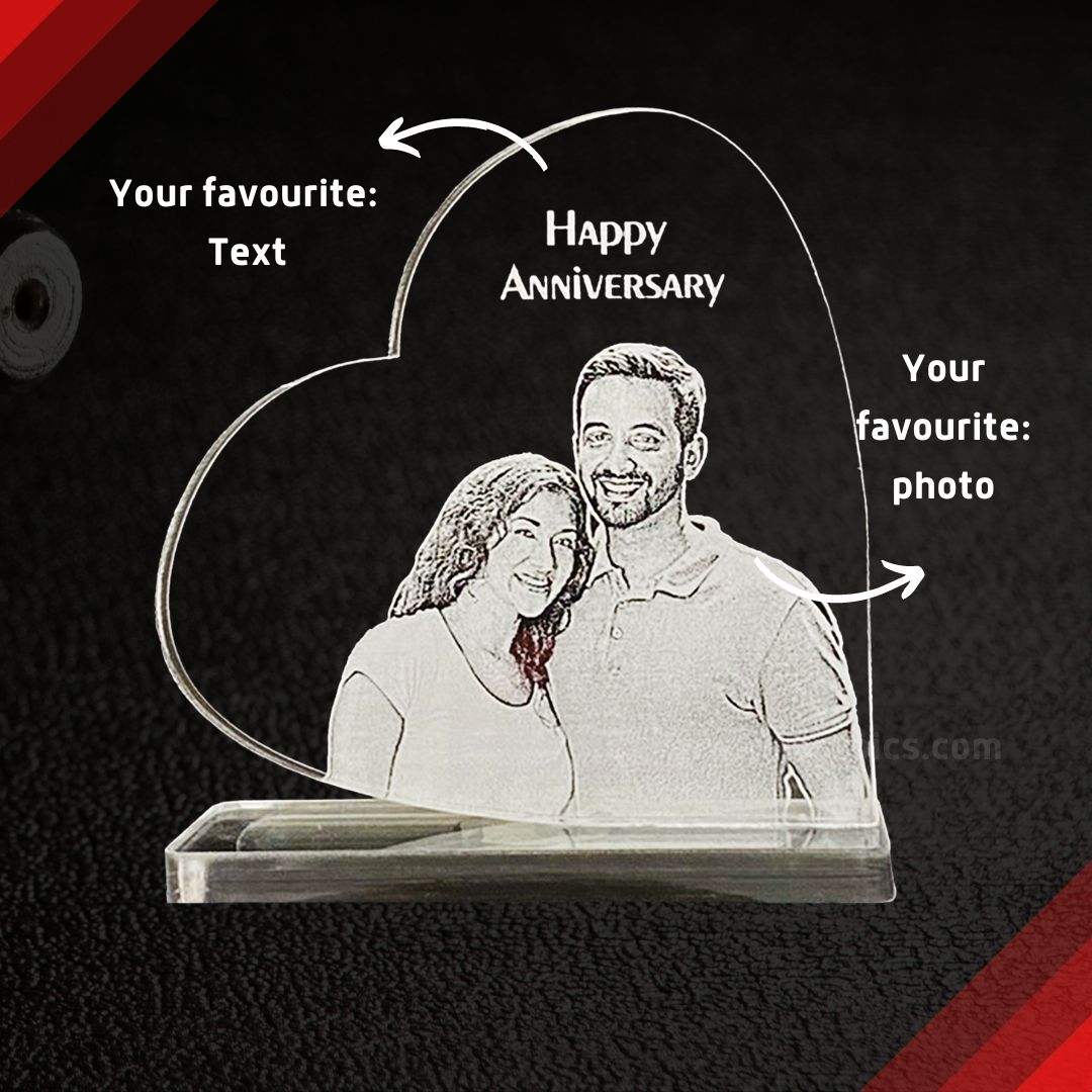 Anniversary Gifts - Heart Wide 2D Acrylic