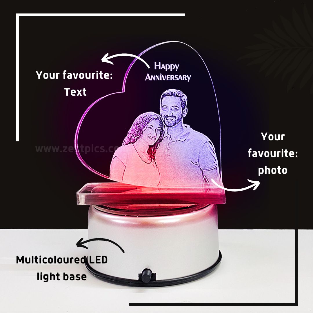 Anniversary Gifts - Heart Wide 2D Acrylic